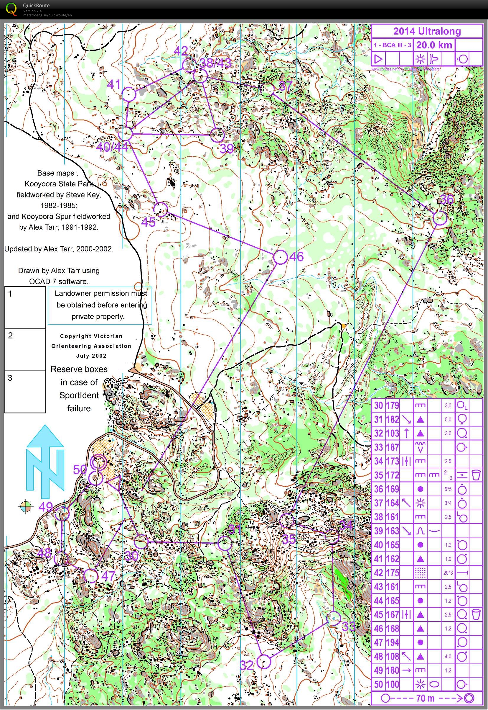 Australian Ultra Long Distance Championships 2014 map 3 (31/08/2014)