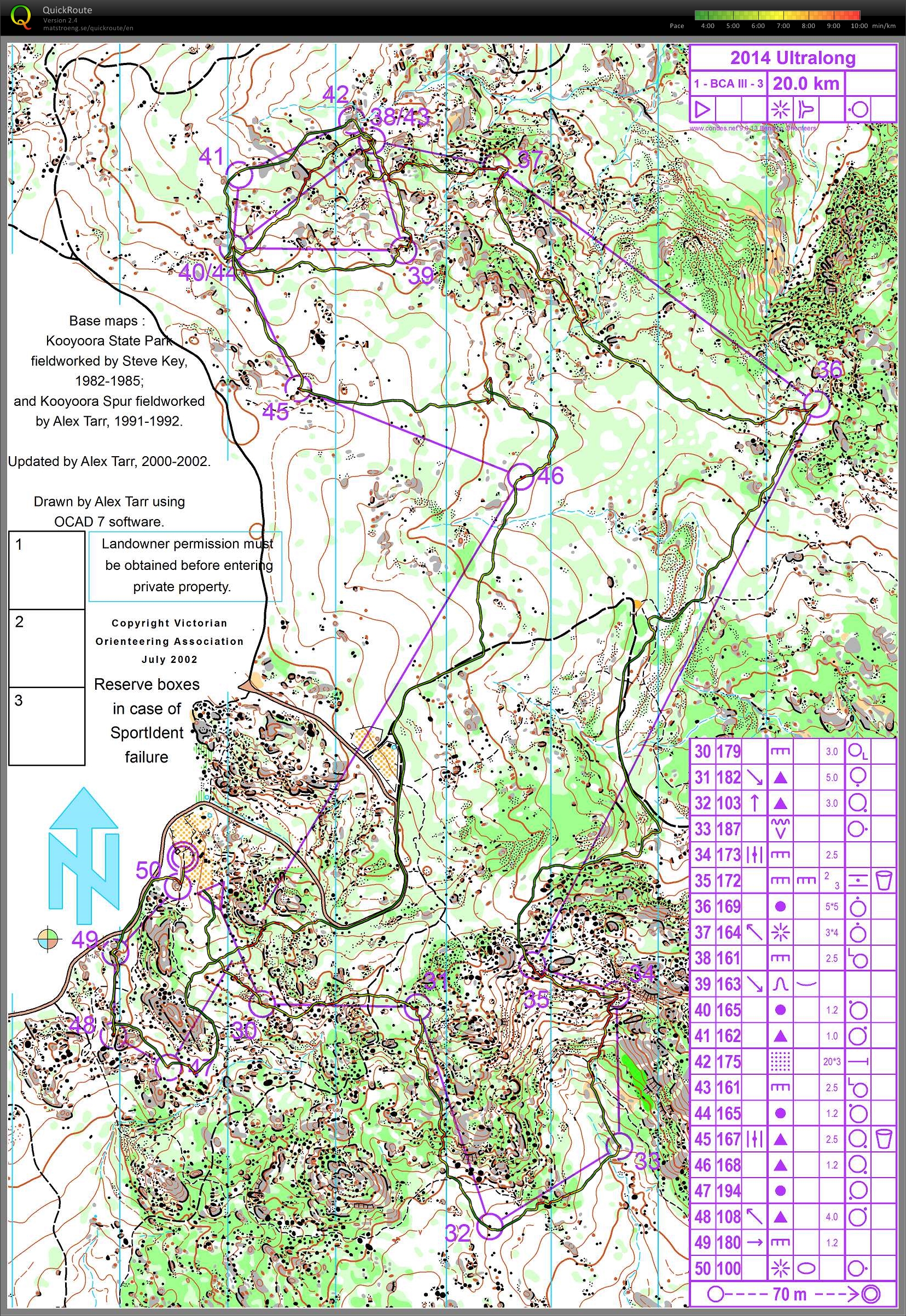 Australian Ultra Long Distance Championships 2014 map 3 (31/08/2014)