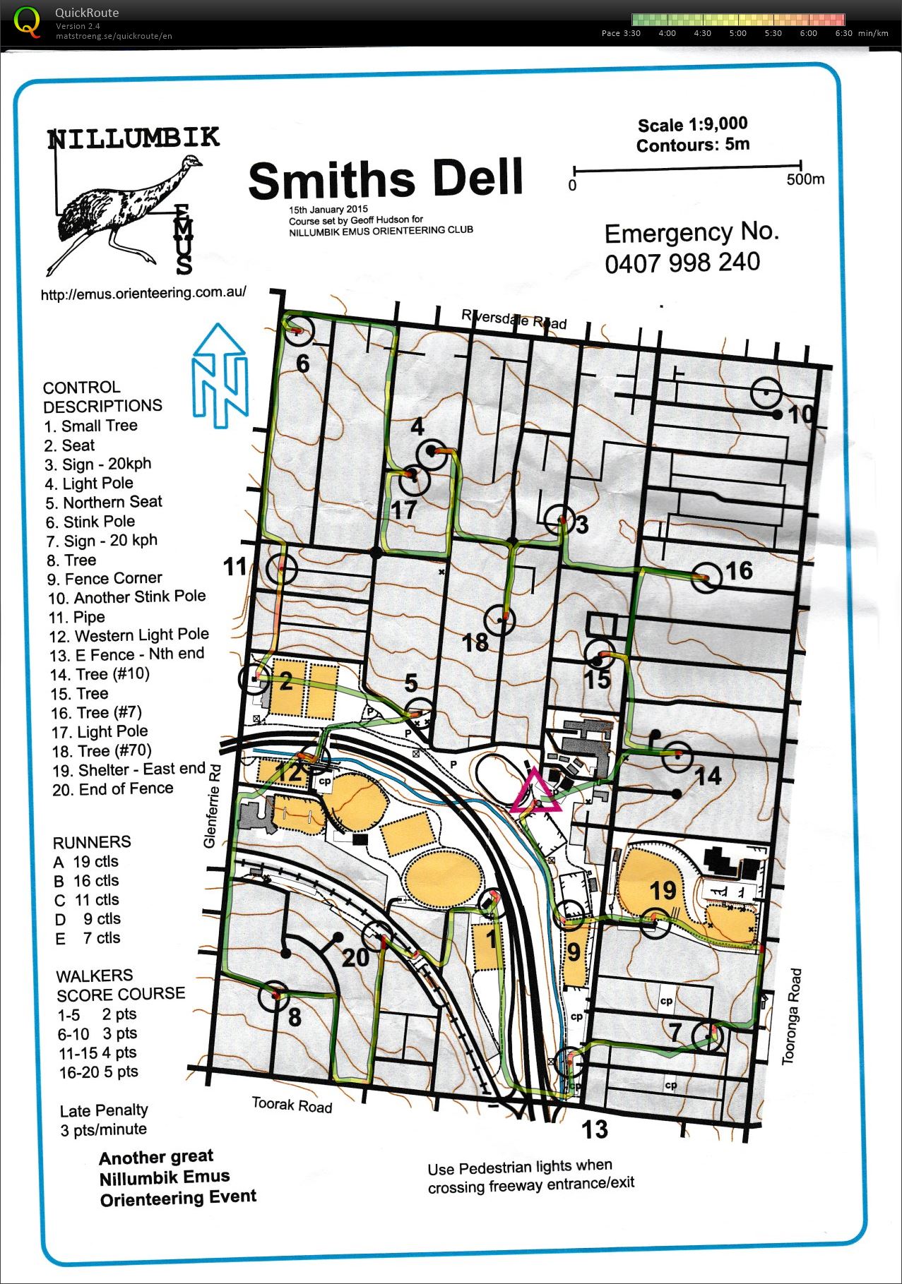 2014/15 Eastern Summer Series Event No. 13  (14/01/2015)