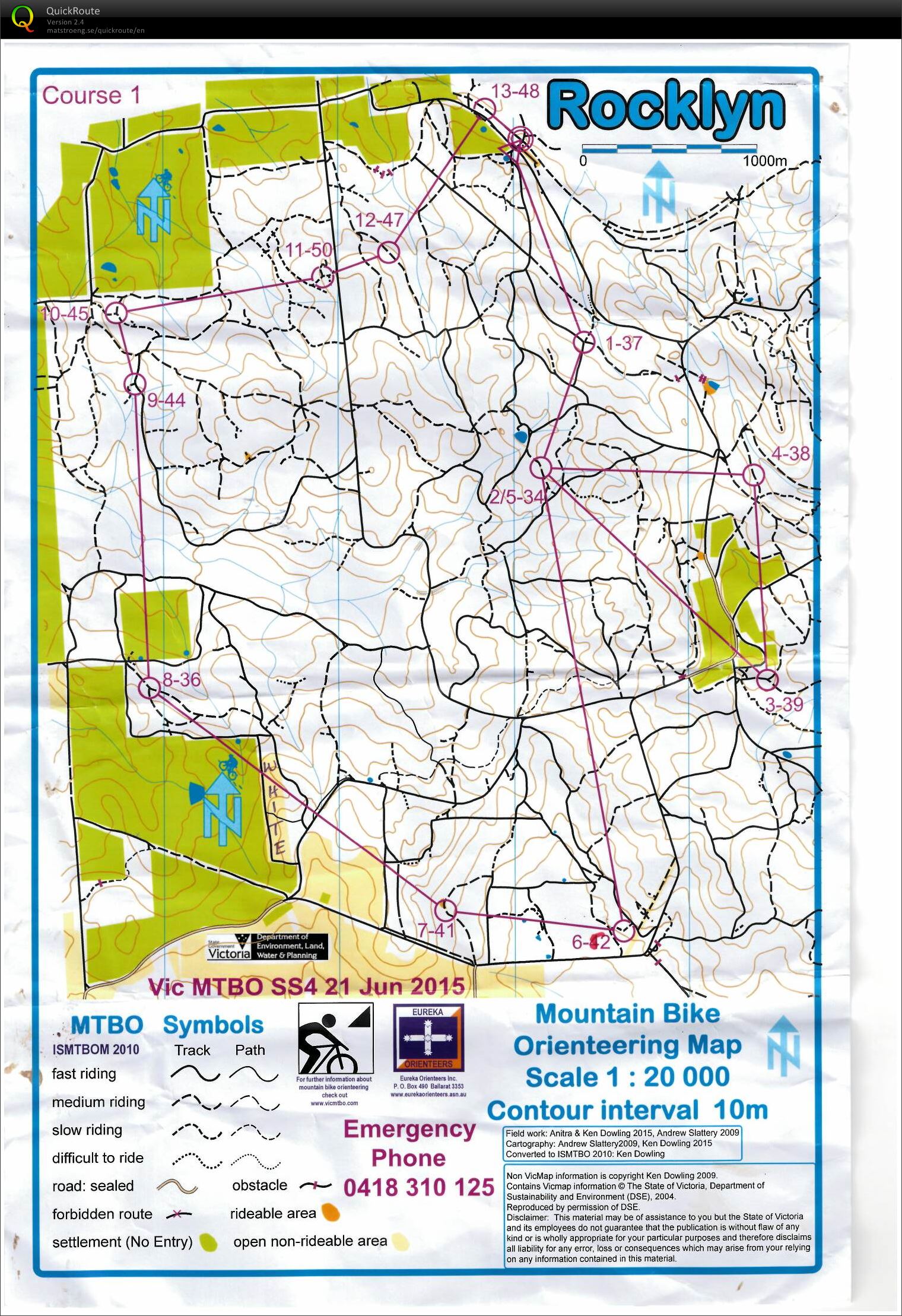 Vic State MTBO Series 4 (21/06/2015)