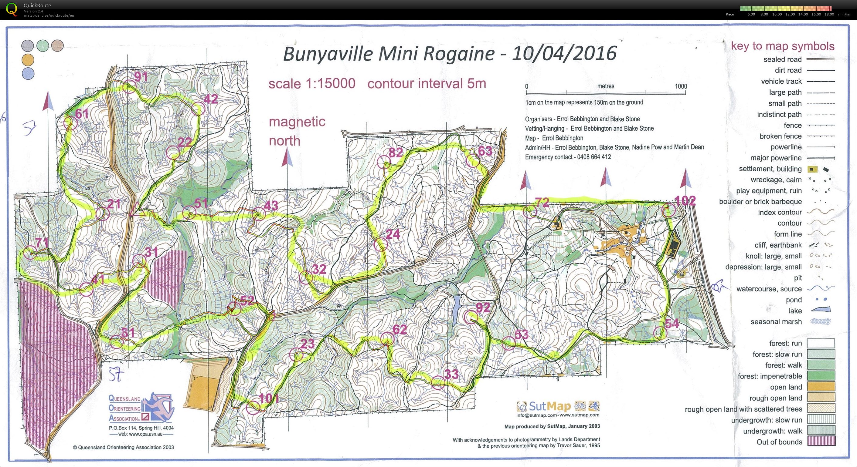 Bunya 3hr rogaine (10/04/2016)