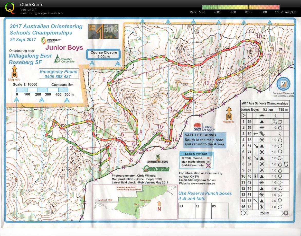 2017 Australian Orienteering Schools Long Championships (26/09/2017)