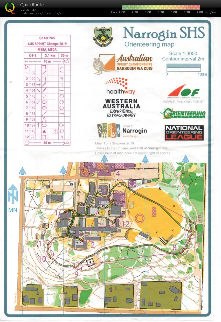 2019 Australian Sprint Championships map 1 (30/04/2019)