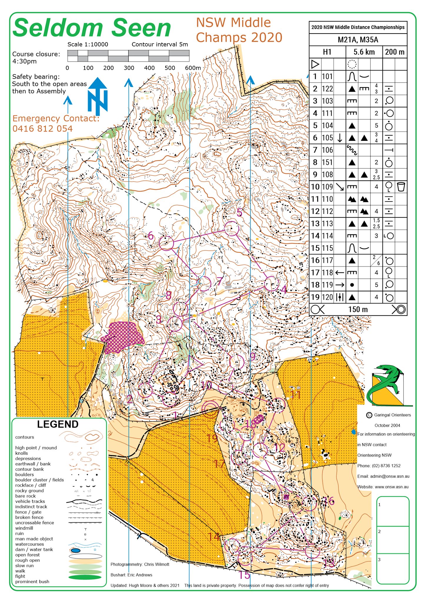 2020 NSW Championships Middle Distance (10/04/2021)