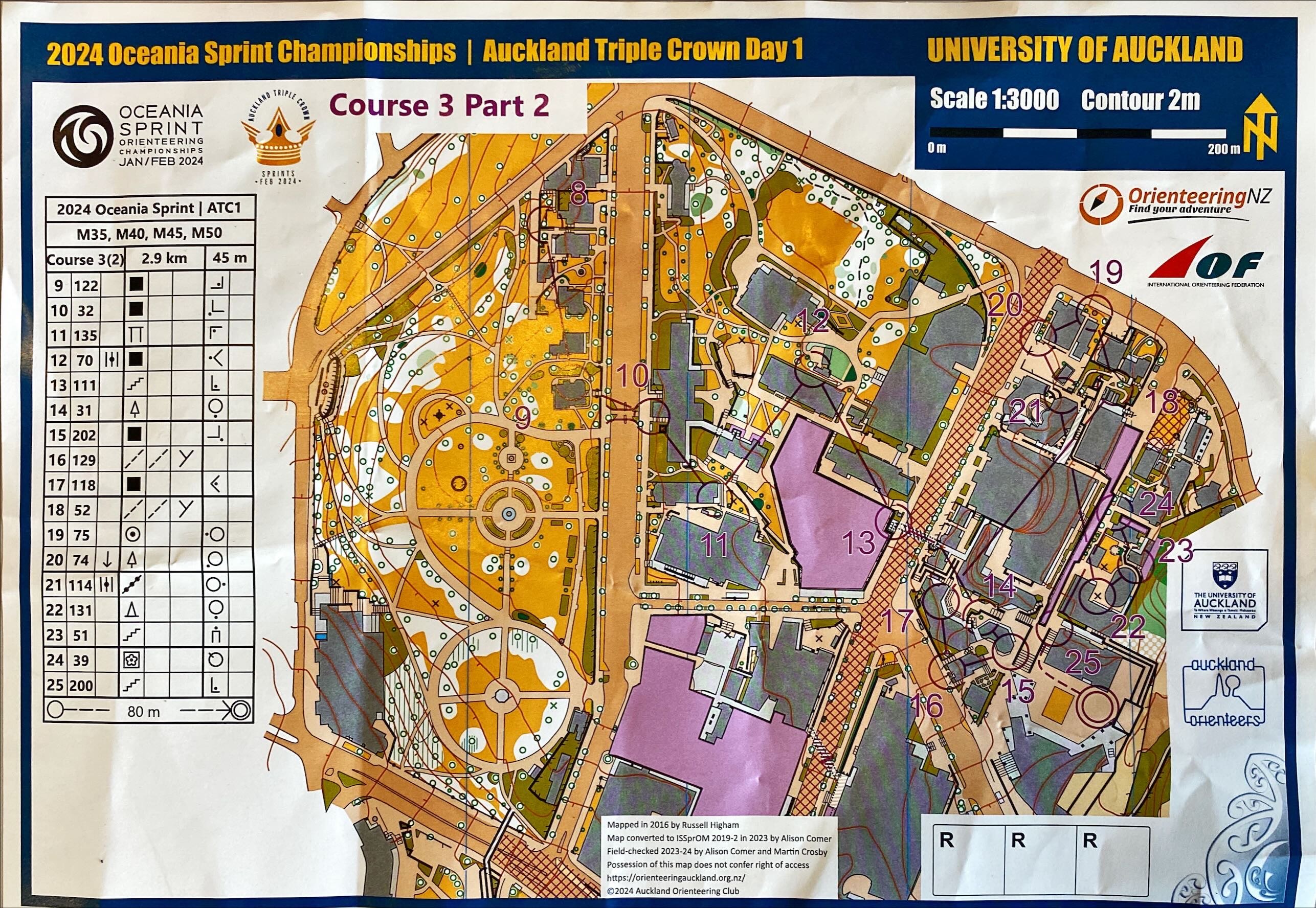 2024 Oceania Championships Sprint map 2 of 2 (03/02/2024)