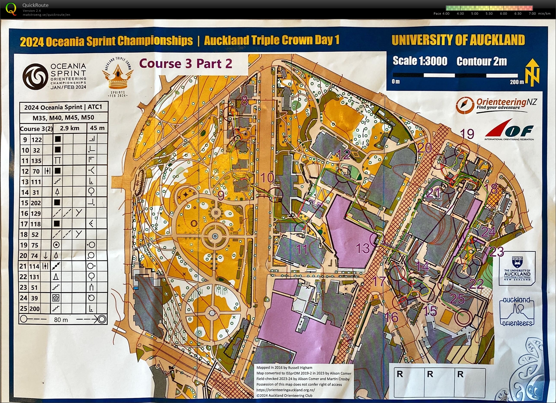 2024 Oceania Championships Sprint map 2 of 2 (03/02/2024)