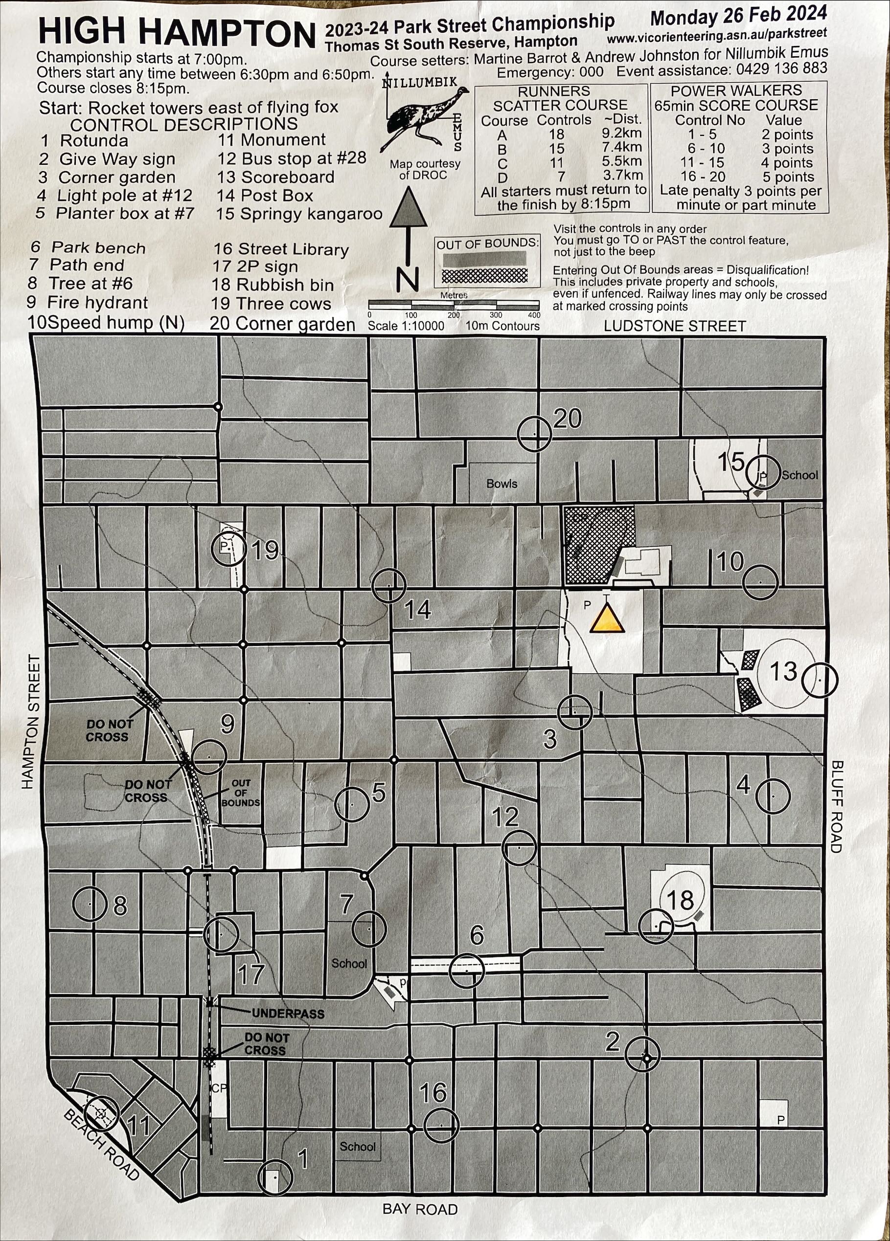 2024 Park & Street Orienteering Championships (26/02/2024)