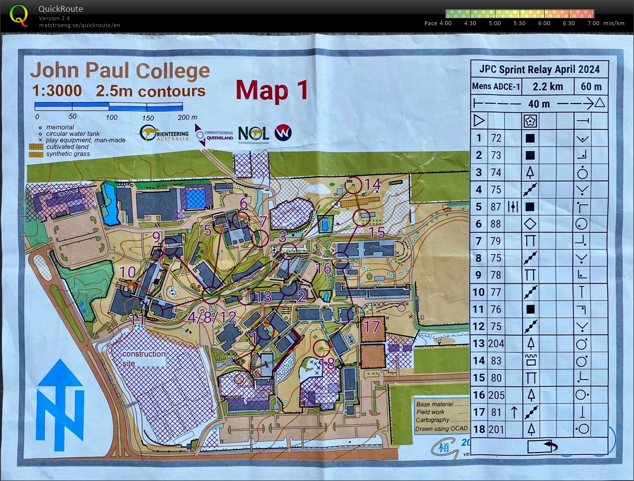 2024 NOL Sprint Relay map 1 (27/04/2024)