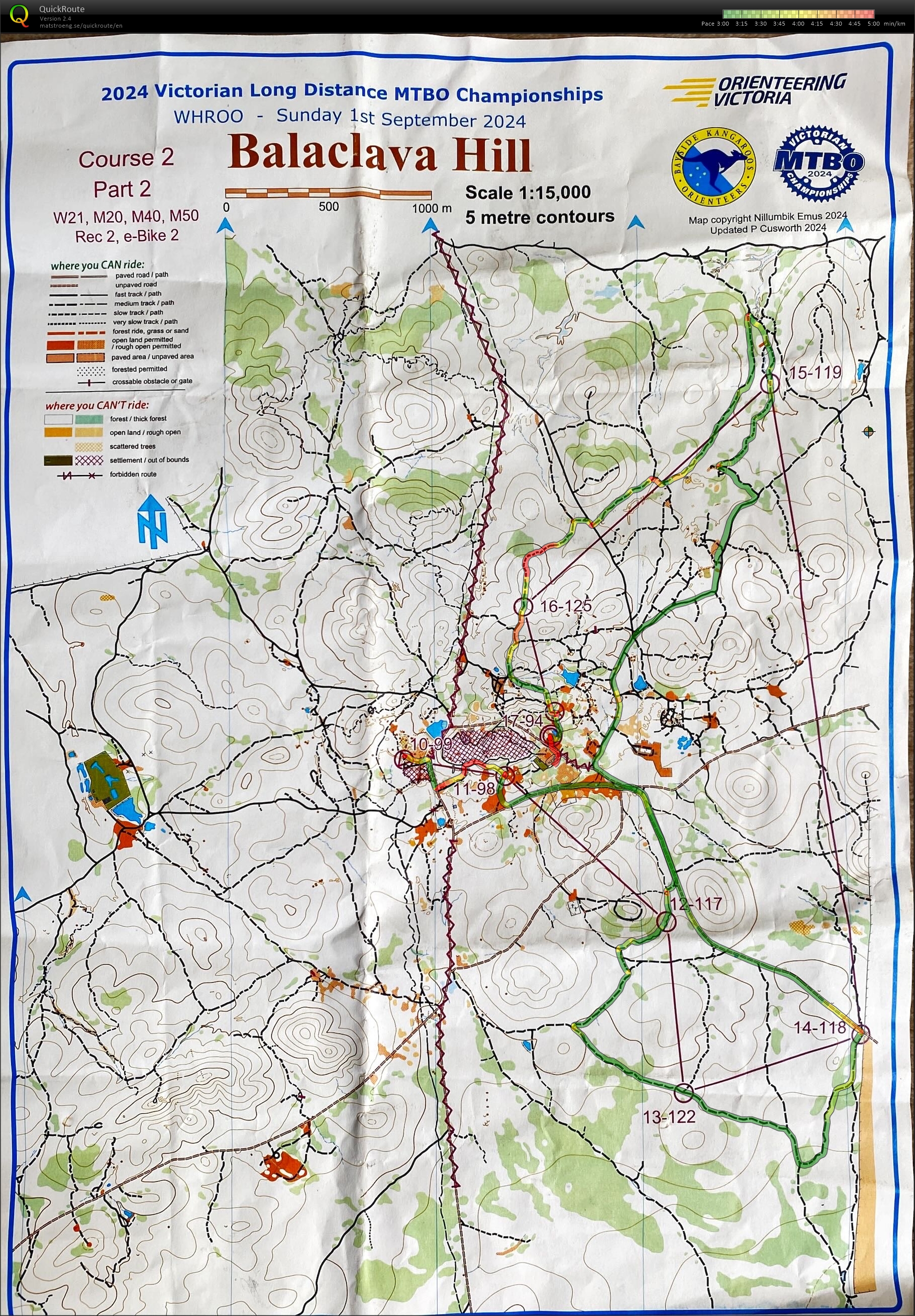 2024 Victorian MTBO Long Championship map 2 of 2 (01/09/2024)