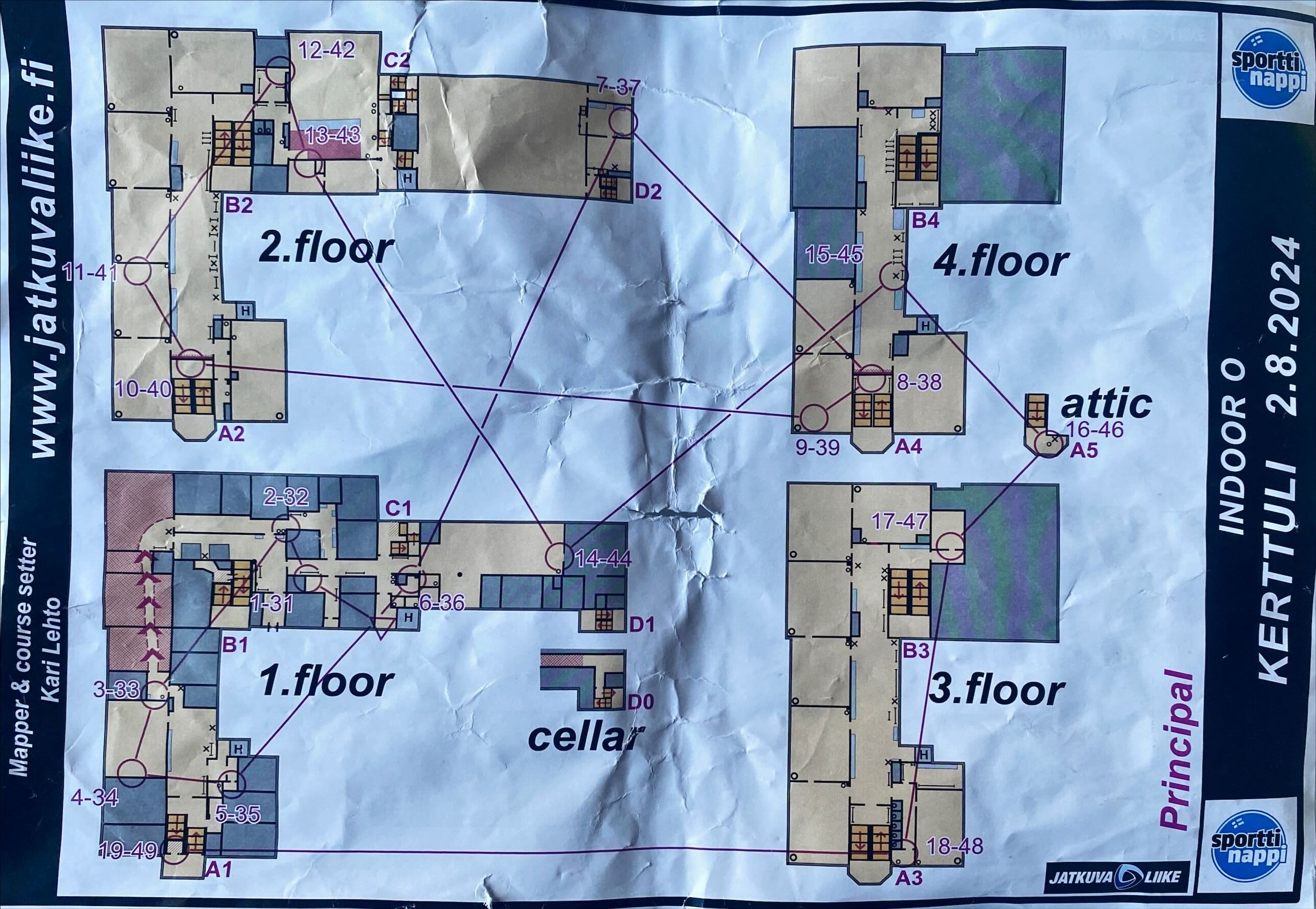 WMOC Indoor race map 1 (02/08/2024)