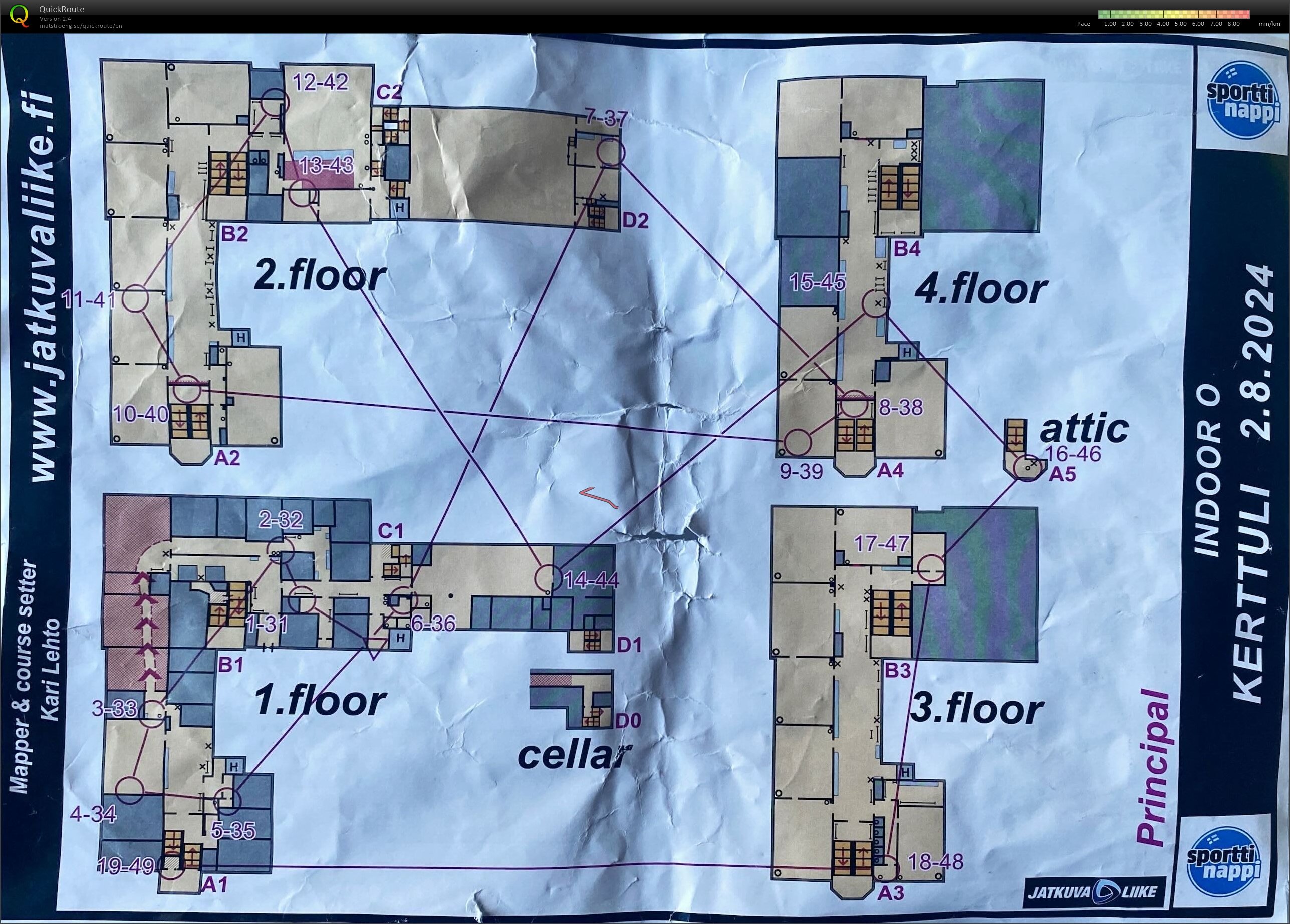 WMOC Indoor race map 1 (02/08/2024)