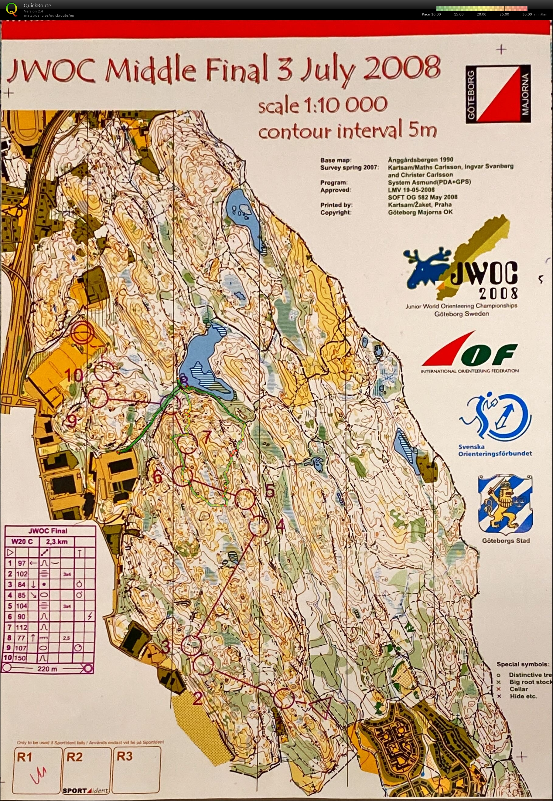 Gothenburg training on JWOC 2008 map (29/07/2024)