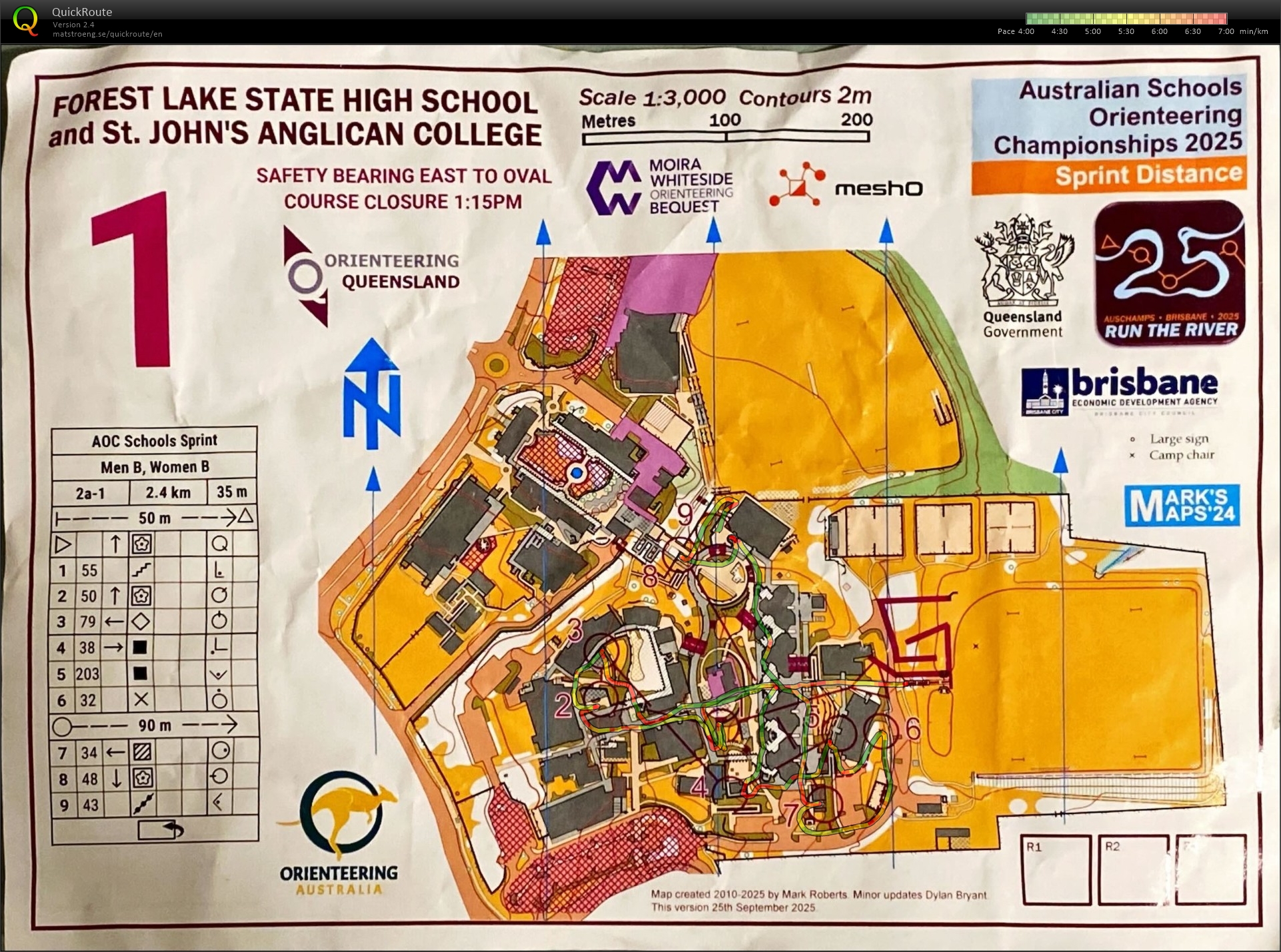 2025 Run The River Stage 1 map 1 of 2 (30-09-2025)