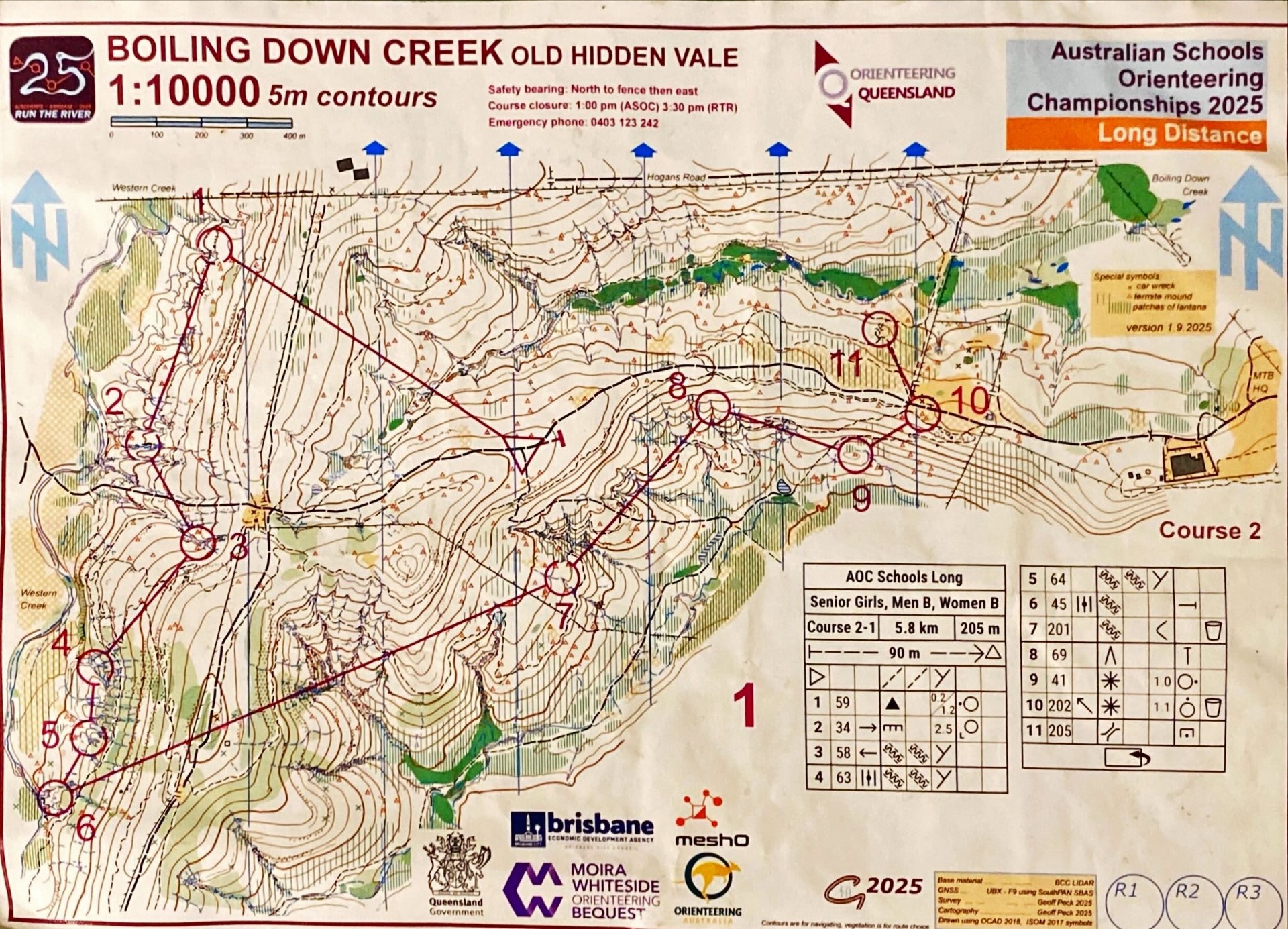 2025 Run The River Stage 2 map 1 of 2 (01/10/2025)