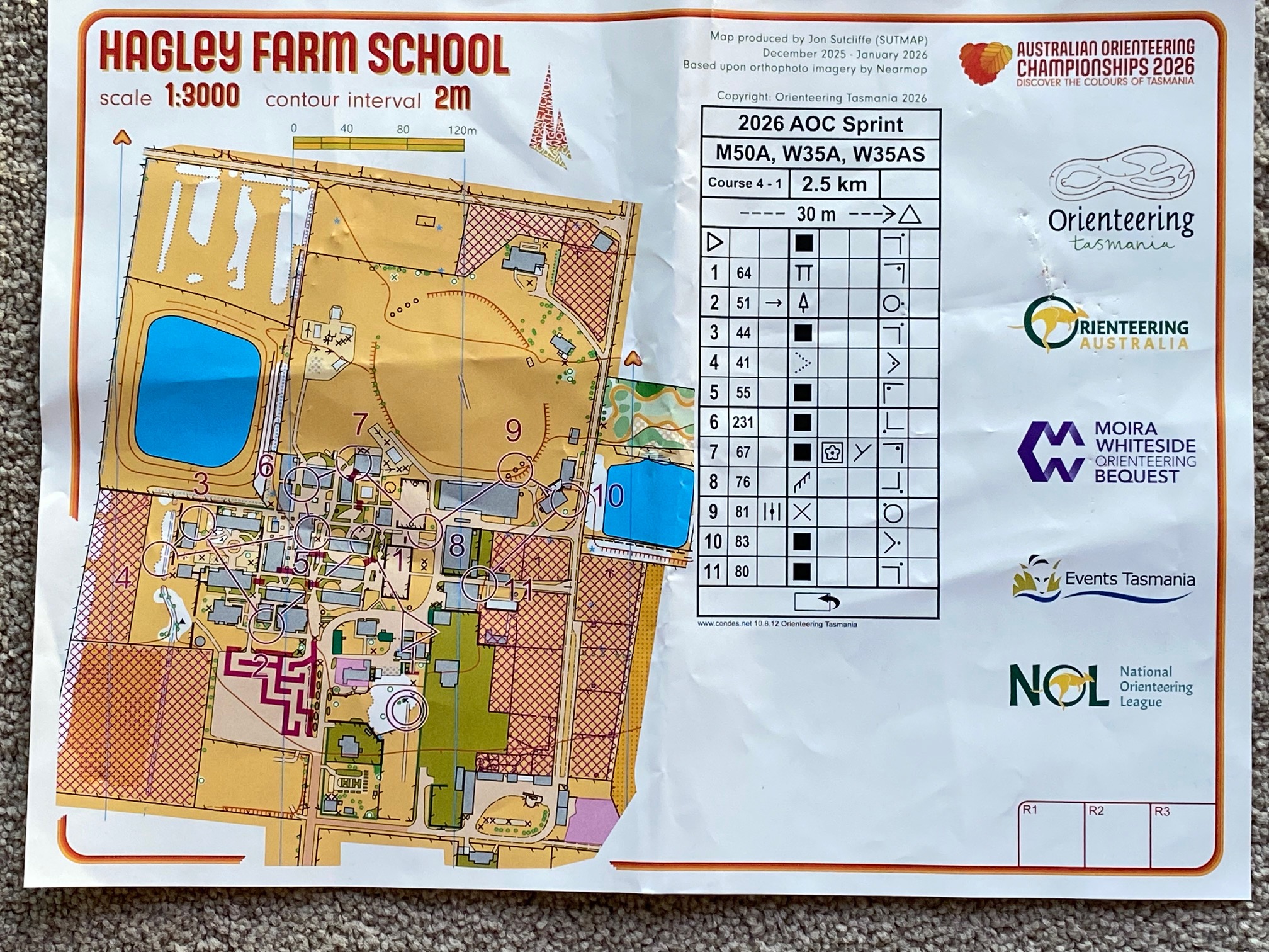 2026 Australian Championships Sprint map 1 of 2 (03/04/2026)