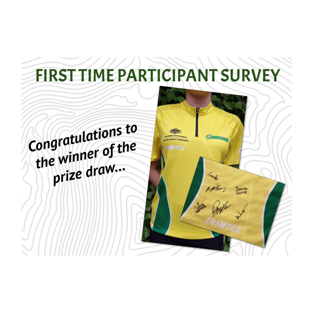 First time participant survey: Congratulations to the winner of the prize draw...