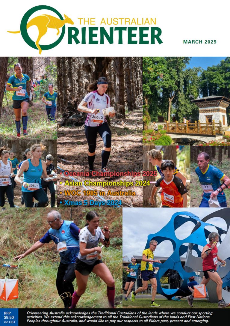 Cover of the March 2025 issue of The Australian Orienteer