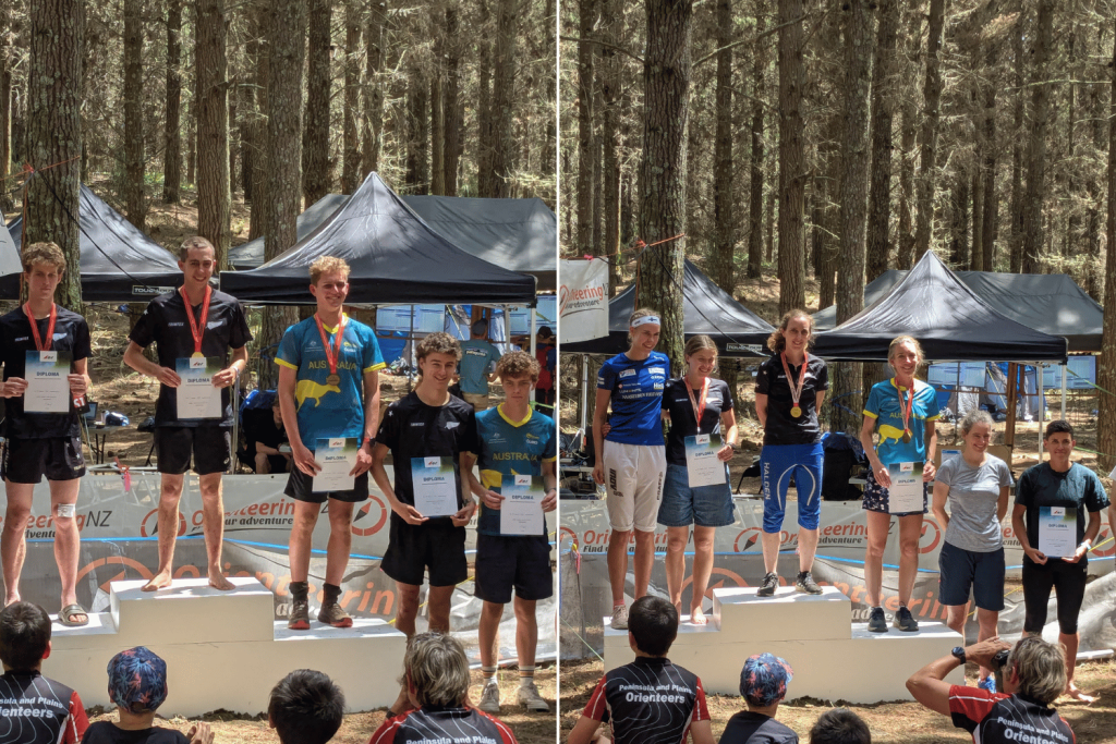 Photos of podium finishers at Oceania Orienteering Championships