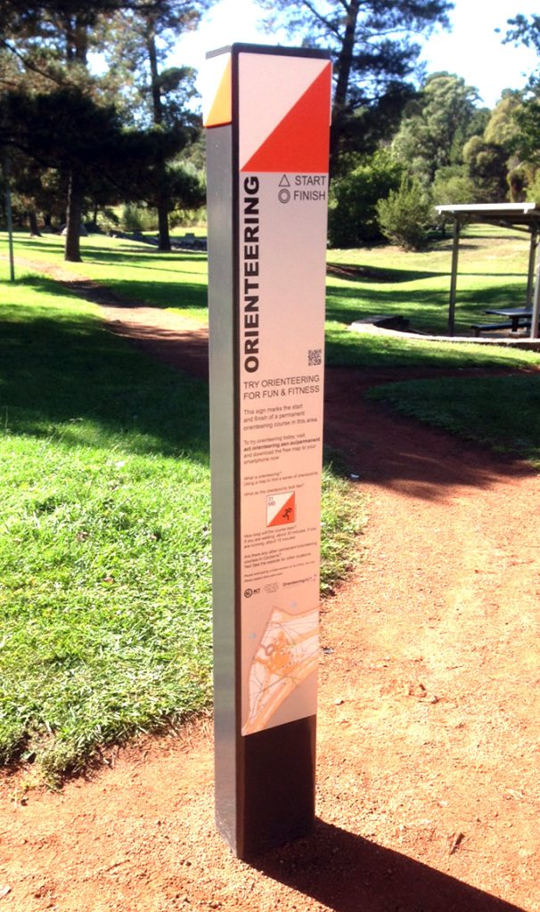 Image of a permanent orienteering control marker