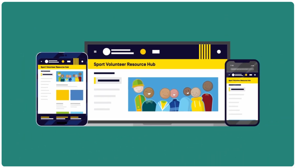 Image of the ASC Volunteer hub on device screens