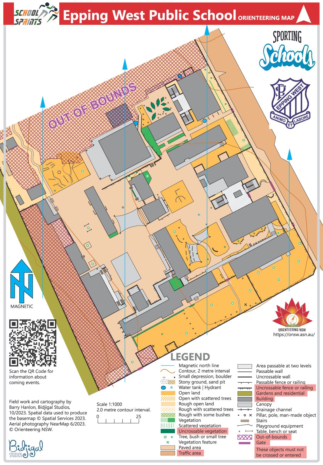 Sample school orienteering map